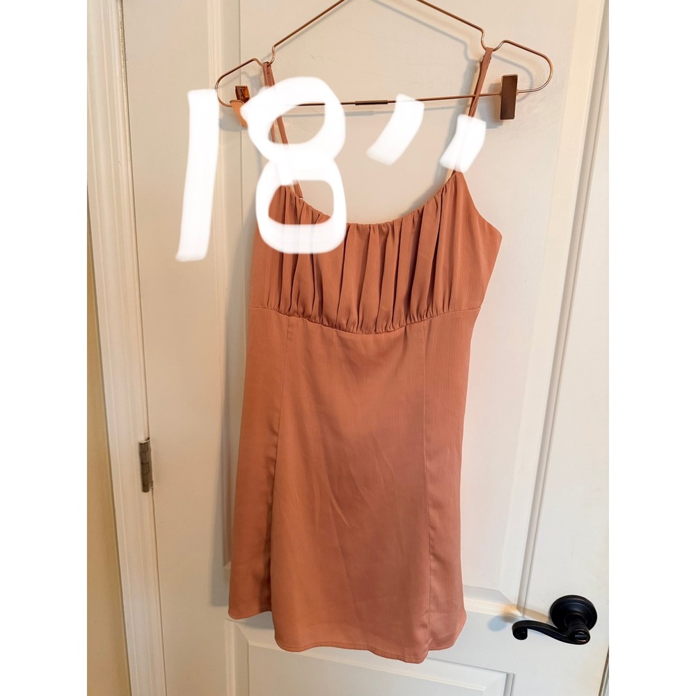 Lulus Mini Dress Womens Medium Peach Heart of My Heart Ruched Bust Party - Picture 11 of 11